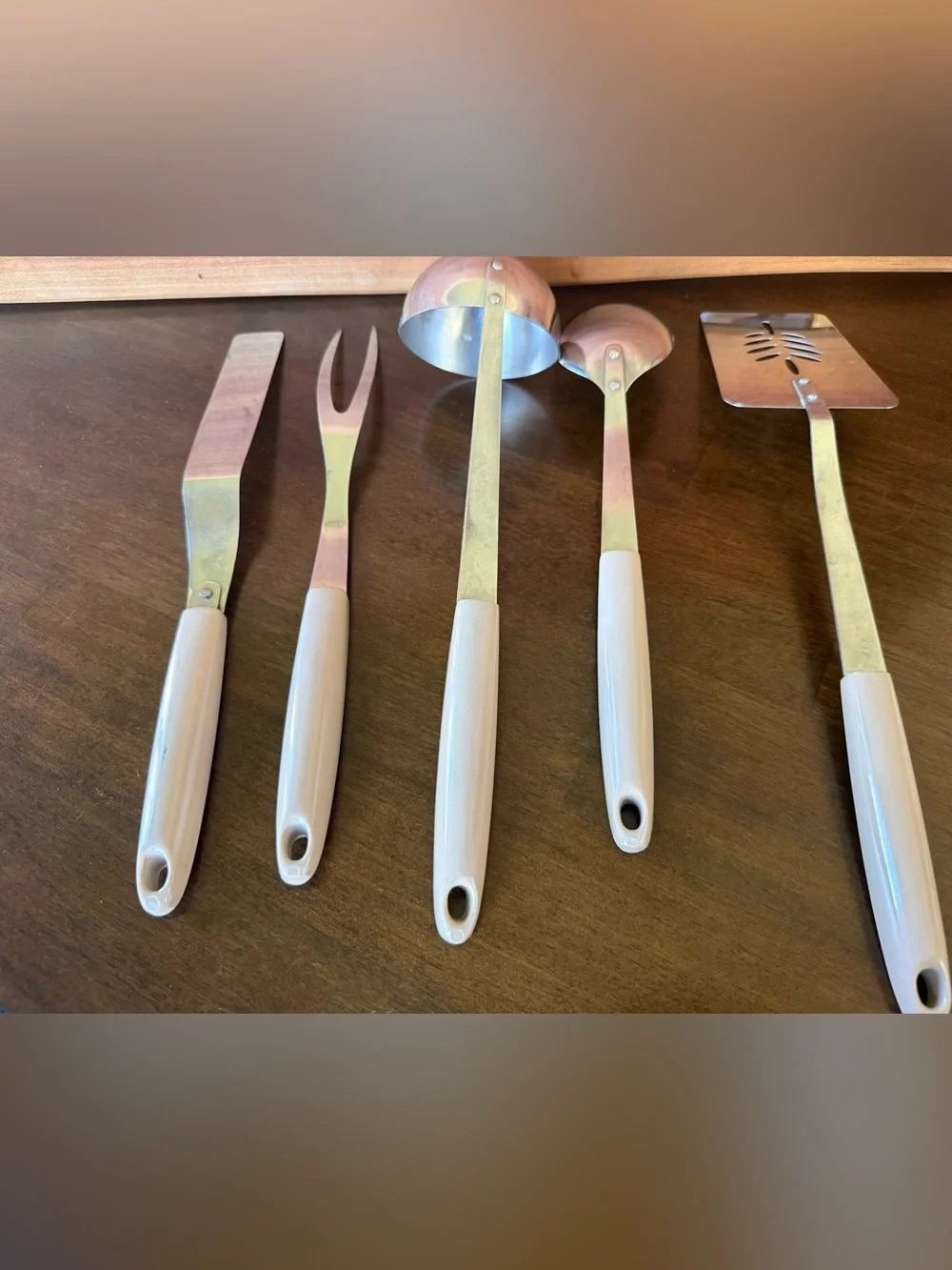 Vintage Arrowhead Harvest Wheat 5 Pc Kitchen Utensil Set USA Retro MCM